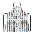 Barware Pattern Apron – Retro Cocktail Shaker & Kitchen Apron Printify