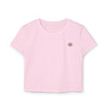 Women's Organic Crop Tee — Minimal Sunburst Chest Logo Printify