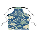 Blue Cloud Swirl Apron — Japanese Wave Pattern Kitchen Apron
