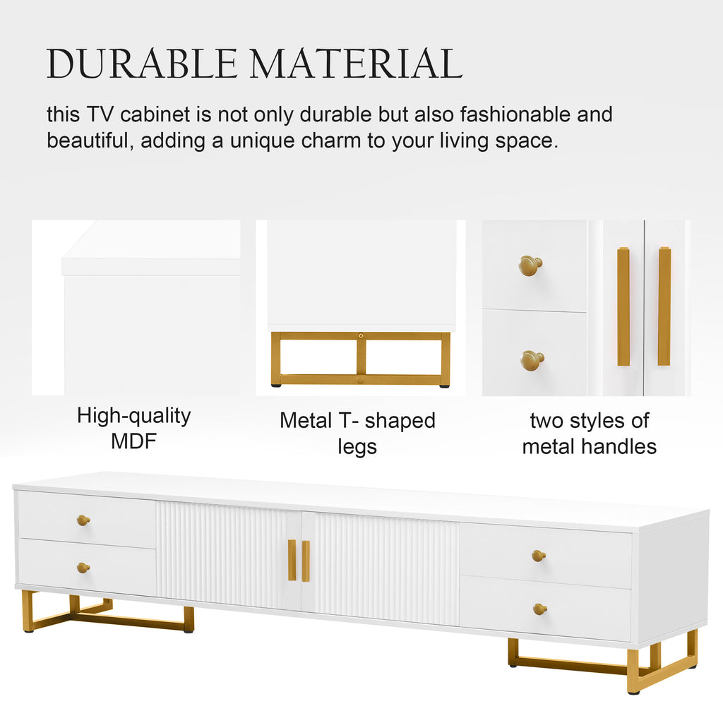 VIBE HAUS TV Stand For 65  Inch TV, Entertainment Center TV Media Console Table, Modern TV Stand With Storage, TV Console Cabinet Furniture For Living Room