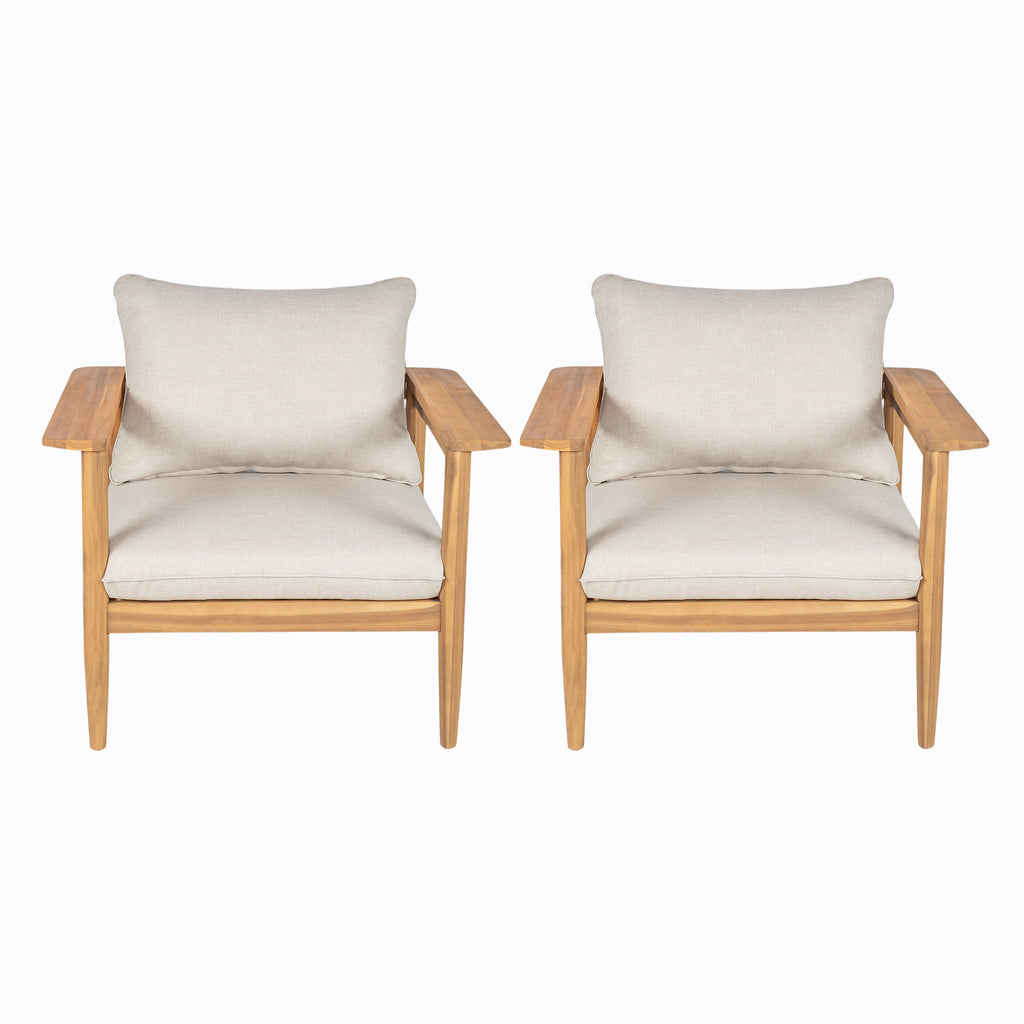 Terassi Outdoor Acacia Wood Lounge Chair  Set Of 2