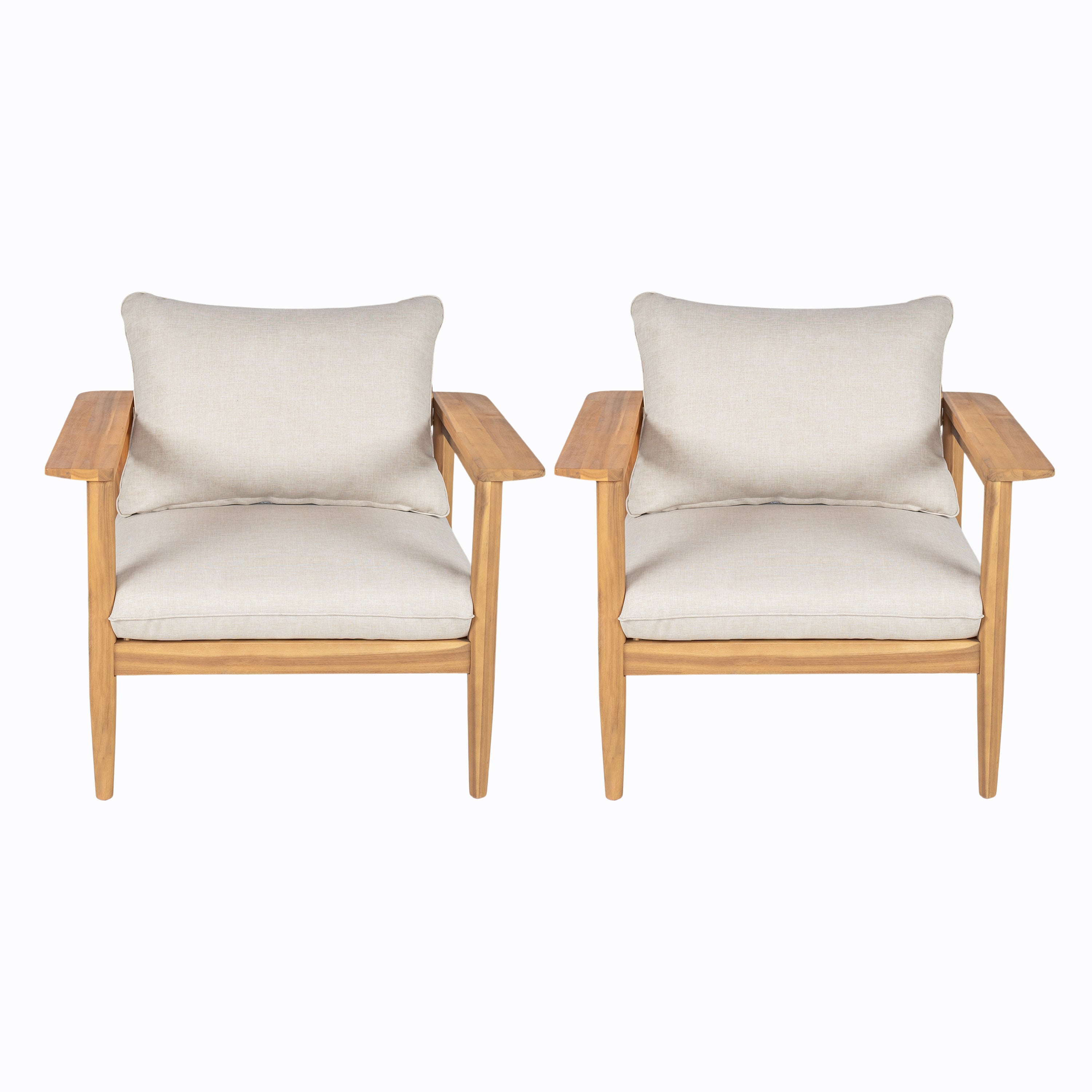 Terassi Outdoor Acacia Wood Lounge Chair  Set Of 2