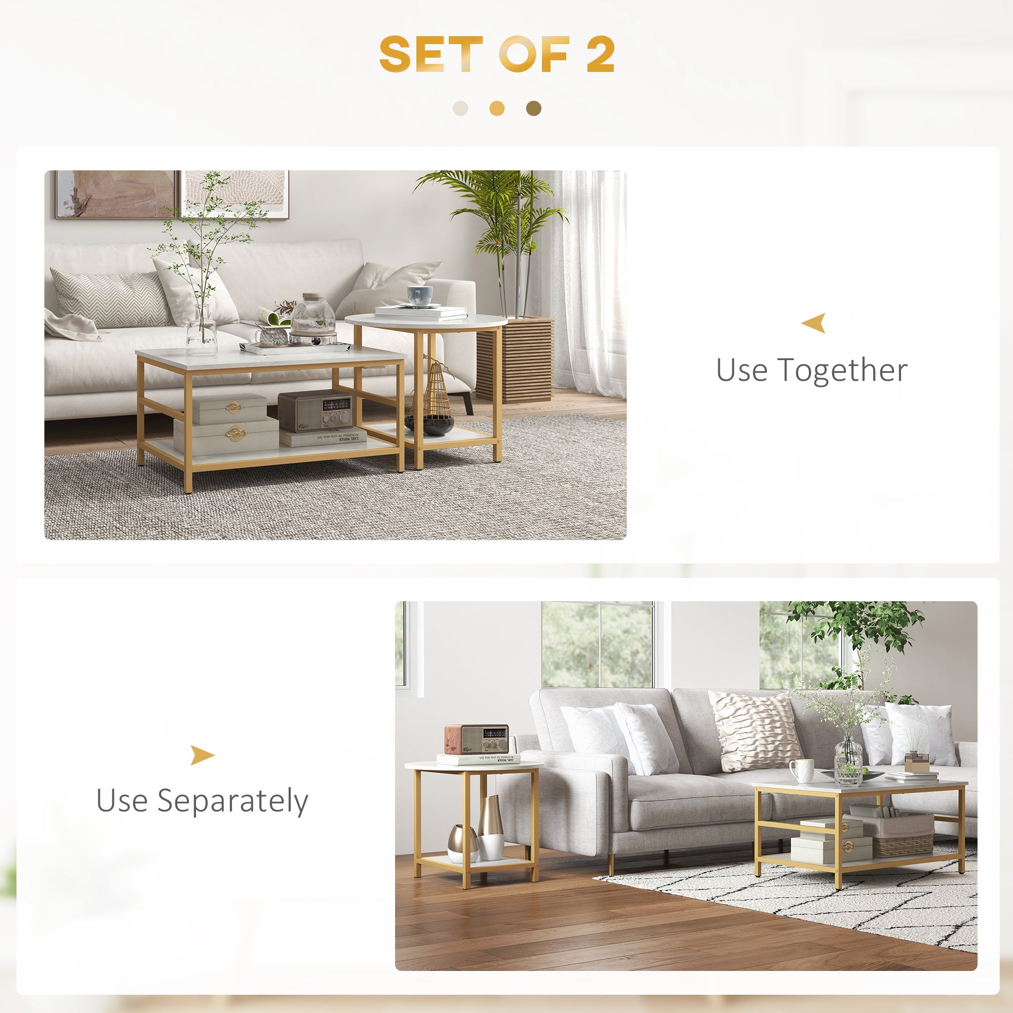 Coffee Tables Set of 2