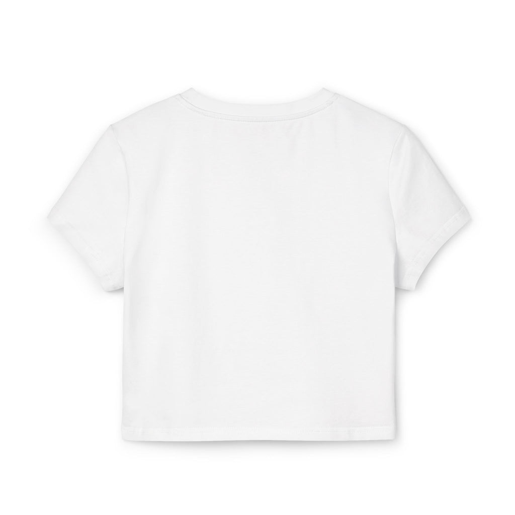 Women's Organic Crop Tee — Minimal Sunburst Chest Logo Printify
