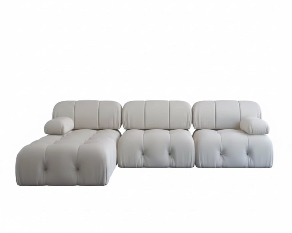 Nordic Modern Apartment Furniture Fabric Buckle Design Sofa Living Room Couch Light Luxury Sponge Sofa For Lock Design