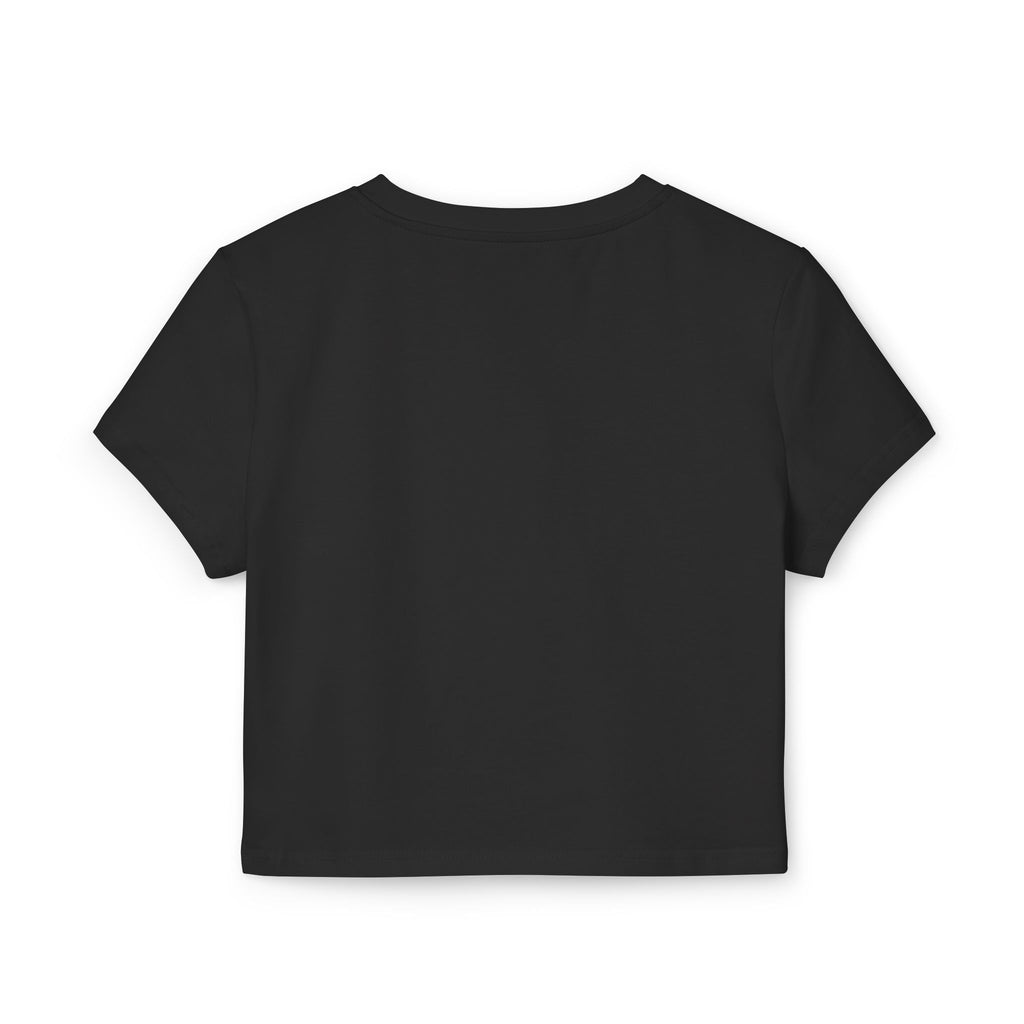 Women's Organic Crop Tee — Minimal Sunburst Chest Logo Printify
