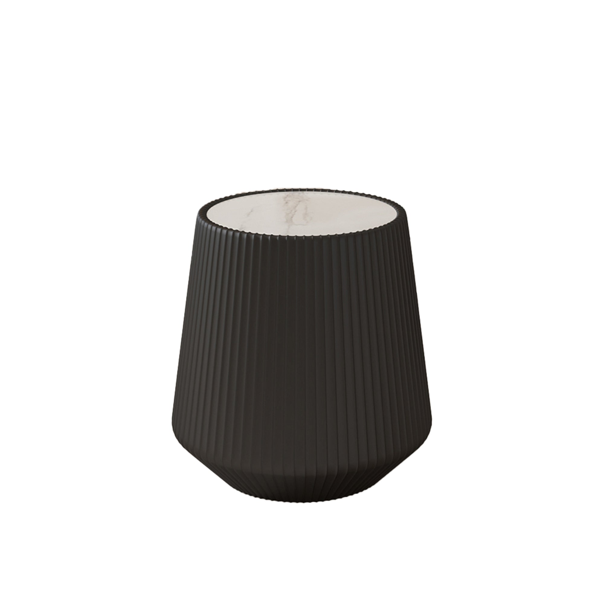 Light Sintered Stone Top Cup Shape Leather Coffee Modern Sofa Table For Living Room Furniture   Each Tabletop Has A Unique Grey Pattren