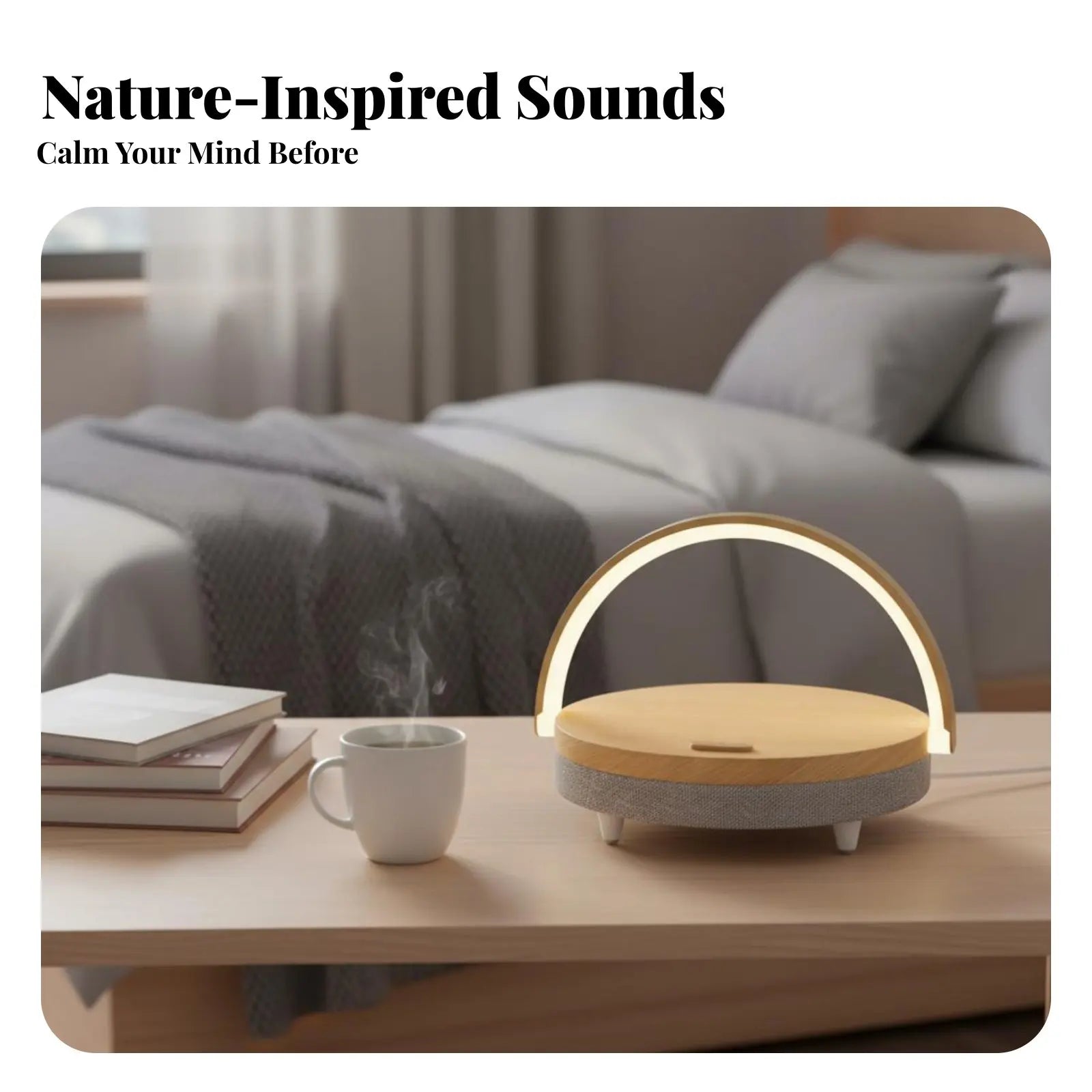 Nordic Minimalist Bedside Lamp with Charging, Night Light Speaker Table Lamp for Bedroom Ambience, Adjustable Brightness