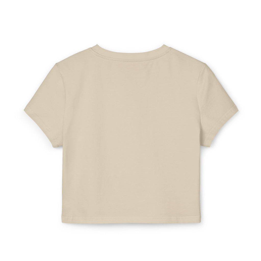 Women's Organic Crop Tee — Minimal Sunburst Chest Logo Printify