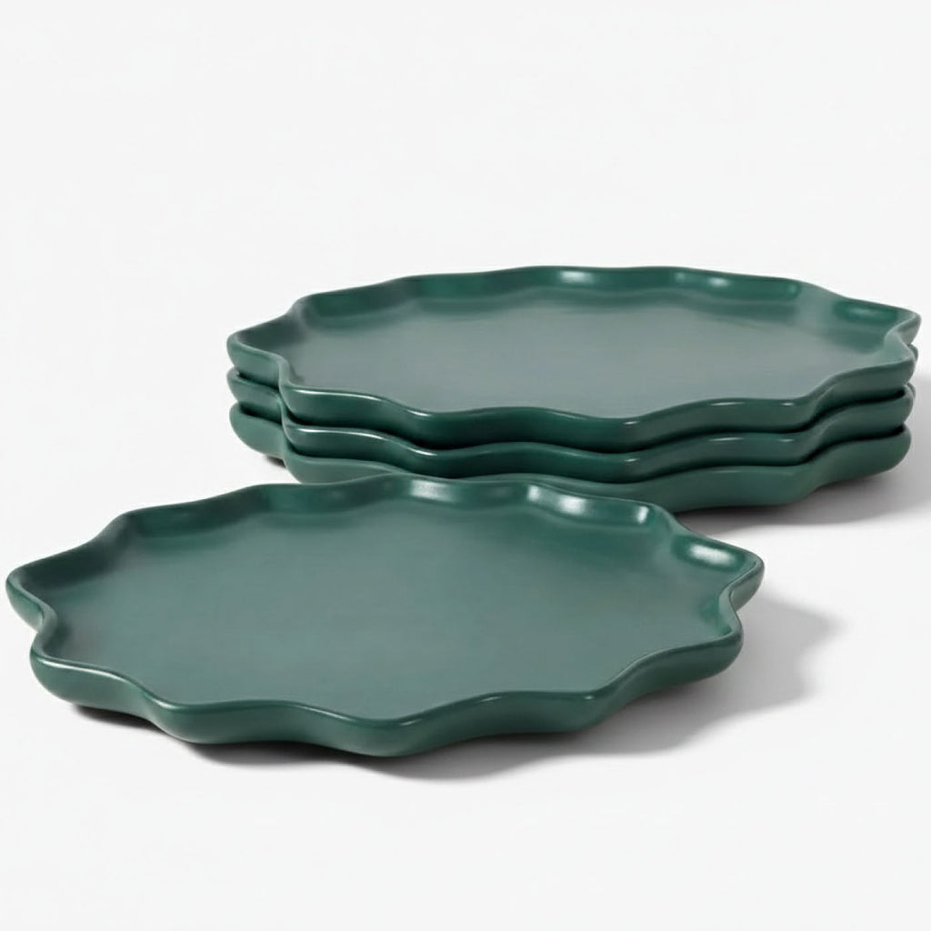BosilunLife Bring Nature Inside Dinner Plate Recycled Eco-Clay 4-Pcs Set BosilunLife