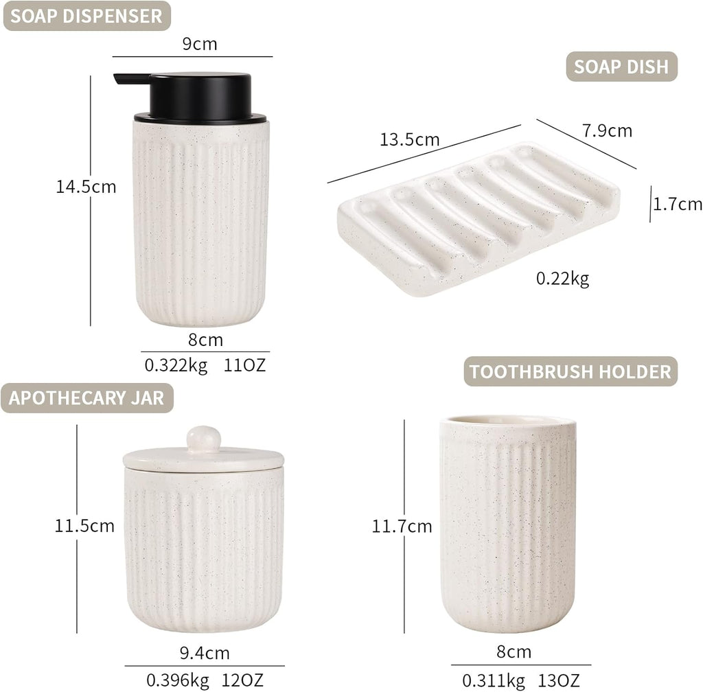 BosilunLife Pockmark Foaming Bathroom Set Recycled Eco-Clay BosilunLife