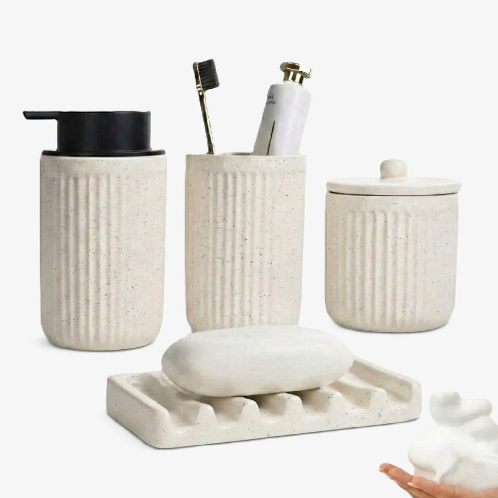 BosilunLife Pockmark Foaming Bathroom Set Recycled Eco-Clay BosilunLife