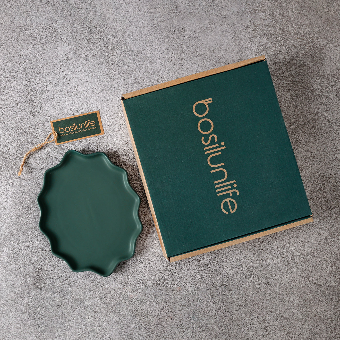 BosilunLife Bring Nature Inside Dinner Plate Recycled Eco-Clay 4-Pcs Set BosilunLife