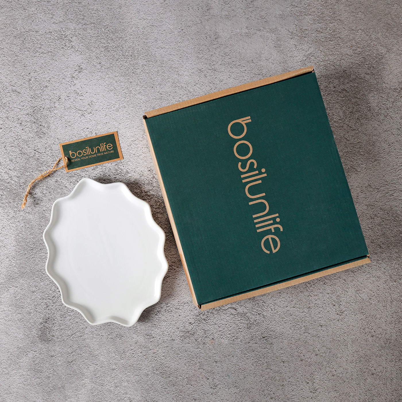 BosilunLife Bring Nature Inside Dinner Plate Recycled Eco-Clay 4-Pcs Set BosilunLife