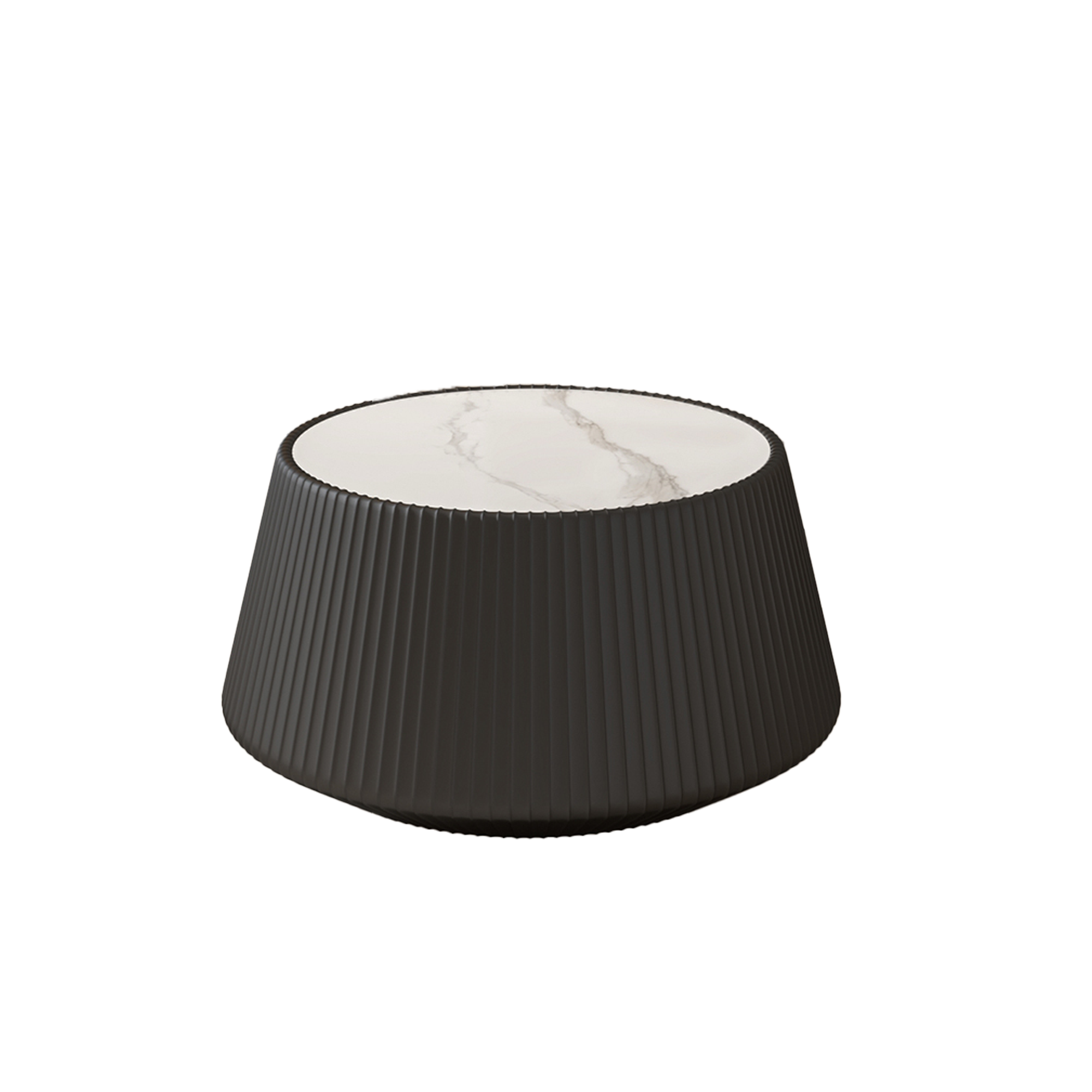 Light Sintered Stone Top Cup Shape Leather Coffee Modern Sofa Table For Living Room Furniture  Each Tabletop Has A Unique Grey Pattren