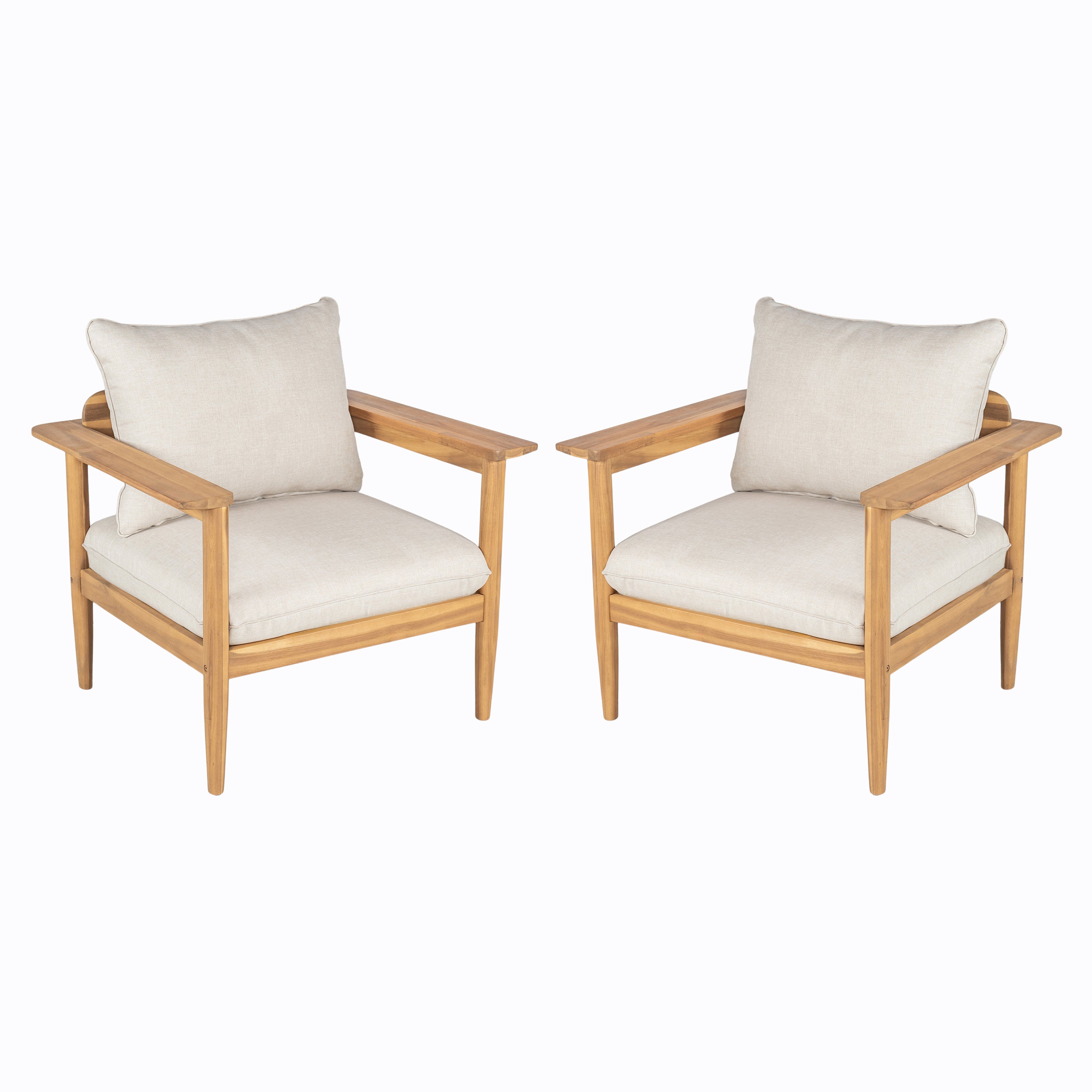 Terassi Outdoor Acacia Wood Lounge Chair  Set Of 2