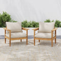 Terassi Outdoor Acacia Wood Lounge Chair  Set Of 2