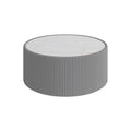Light Sintered Stone Top Cylinder Shape Leather Coffee Modern Sofa Table For Living Room Furniture  Each Tabletop Has A Unique Gold Pattern