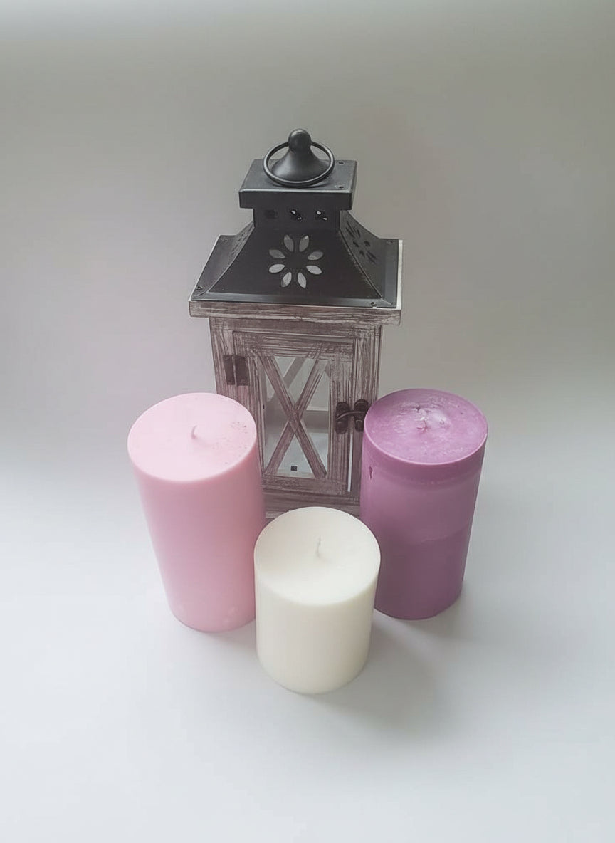 Beeswax Pillar Candle Set – 3pcs Jaz Body Essentials