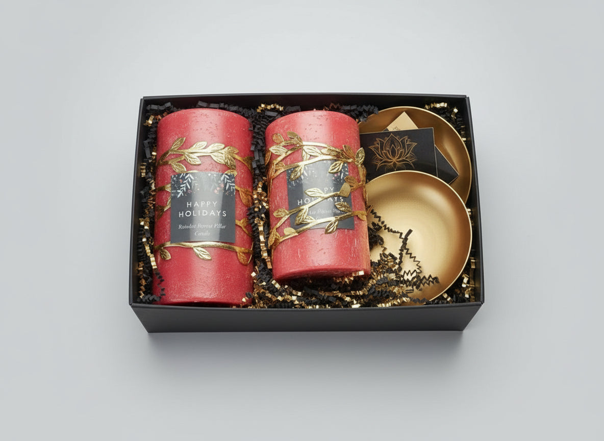 Beeswax Pillar Candle Set – 3pcs Jaz Body Essentials